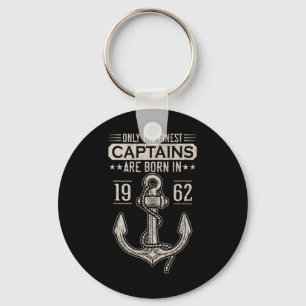 Born In 1962 60 Years Old Boat Captain Birthday Bo Key Ring