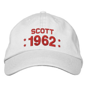 Born in 1962 or Any Year 55th Birthday W03D WHITE Embroidered Hat