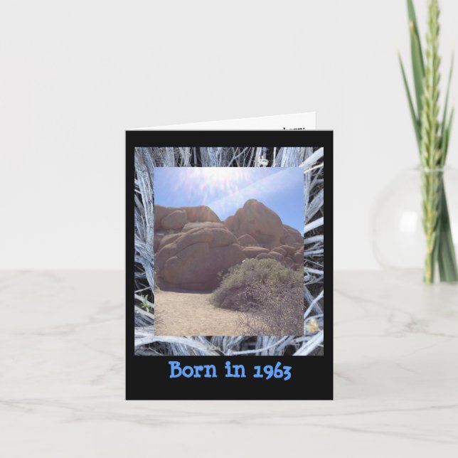 Born in 1963 Birthday fun facts Card (Front)