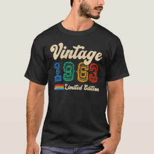 Born In 1963 Vintage 60th Birthday Retro 60 Year O T-Shirt