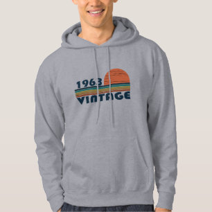 Born in 1963 vintage birthday gift hoodie