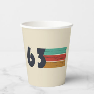 born in 1963 vintage birthday gift paper cups
