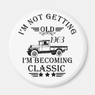 Born in 1963 vintage birthday magnet