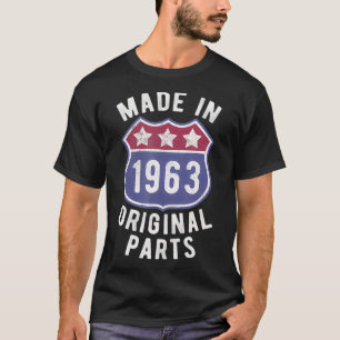 Born In 1963 Vintage Made In 1963 Original Parts B T-Shirt
