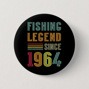 Born In 1964 Birthday Fisherman Retro Vintage 1964 6 Cm Round Badge