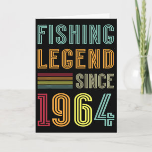 Born In 1964 Birthday Fisherman Retro Vintage 1964 Card