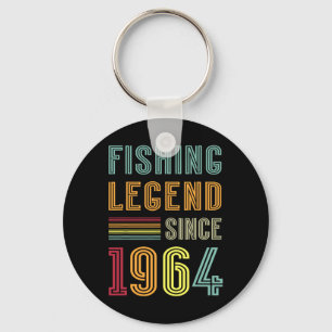 Born In 1964 Birthday Fisherman Retro Vintage 1964 Key Ring