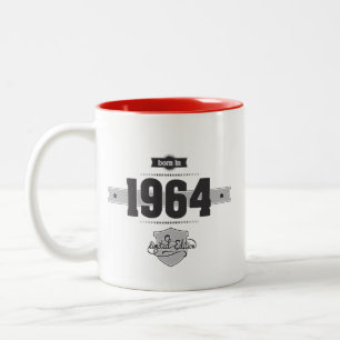 Born in 1964 (Dark&Lightgrey) Two-Tone Coffee Mug