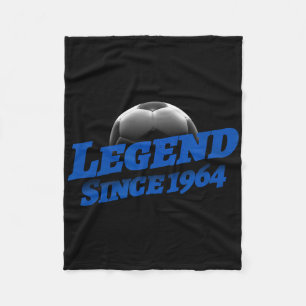Born In 1964 Soccer Fan Birthday Legendary Legend Fleece Blanket