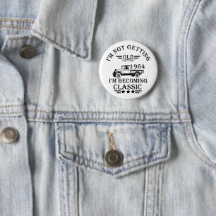 Born in 1964 vintage birthday party gift 6 cm round badge