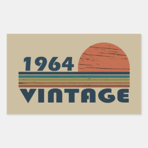 Born in 1964 vintage birthday rectangular sticker