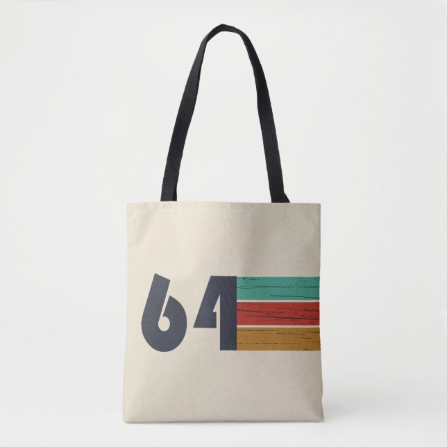 born in 1964 vintage birthday tote bag (Front)