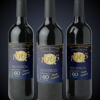 Born in 1965 60th birthday party wine bottle label