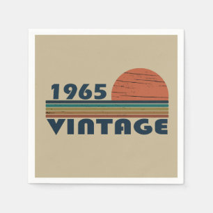 Born in 1965 elegant vintage style birthday party napkin