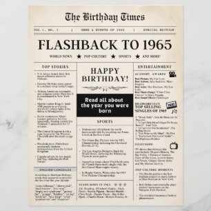 Born in 1965 Mock Newspaper for 60th birthday
