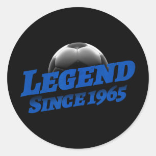 Born In 1965 Soccer Fan Birthday Legendary Legend Classic Round Sticker