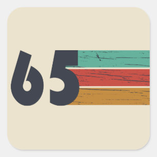 Born in 1965 vintage birthday gift square sticker