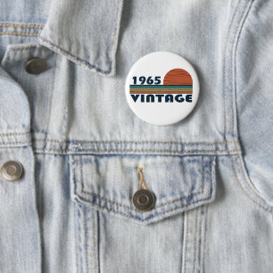 Born in 1965 vintage birthday party gift 6 cm round badge