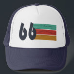 Born in 1966 vintage 60th birthday party trucker hat<br><div class="desc">Add some originality to your wardrobe with this vintage sunset birthday graphic design featuring an awesome typography font. It's a great gift idea for men,  women,  husbands,  wives,  grandmothers,  and grandfathers who will love this unique artwork. The perfect funny holiday present for a happy birthday party.</div>
