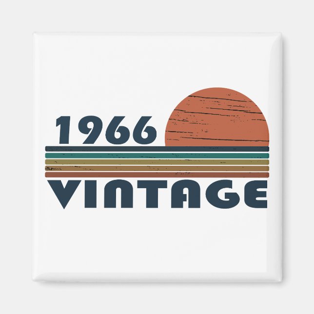 Born in 1966 vintage birthday magnet (Front)