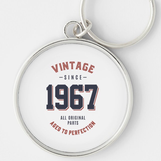 Born in 1967 Birthday Key Ring (Front)