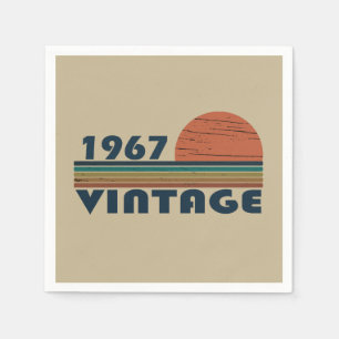 Born in 1967 vintage birthday party napkin