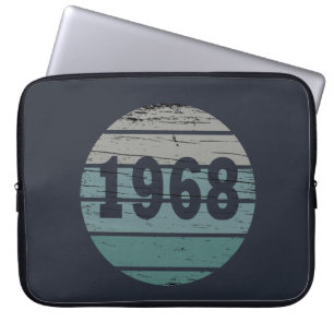 born in 1968 vintage classic sunset laptop sleeve