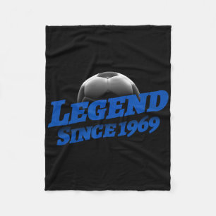 Born In 1969 Soccer Fan Birthday Legendary Legend Fleece Blanket