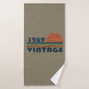 Born in 1969 vintage birthday bath towel