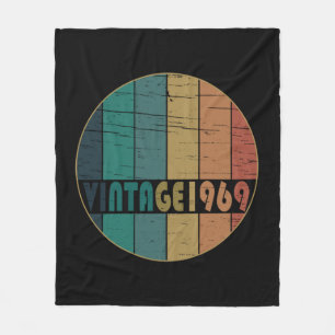 Born in 1969 vintage birthday gift fleece blanket