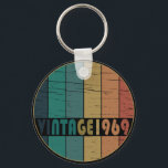Born in 1969 vintage birthday gift key ring<br><div class="desc">You can add some originality with this limited edition, premium quality, and original, classy, retro, and vintage-looking birthday graphic design with a cool typography font. This is a great gift idea for men, women, husbands, wives, girlfriends, and boyfriends who will love this one-of-a-kind piece of art. Unique and funny holiday...</div>