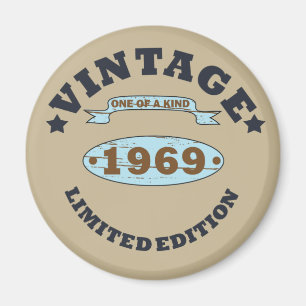 Born in 1969 vintage birthday gift magnet