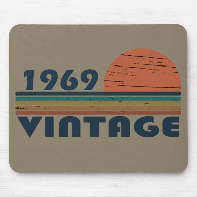Born in 1969 vintage birthday mouse pad (Front)