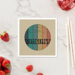 Born in 1969 vintage birthday napkin