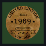 Born in 1969 vintage birthday party poster<br><div class="desc">You can add some originality with this limited edition, premium quality, and original, classy, retro, and vintage-looking birthday graphic design with a cool typography font. This is a great gift idea for men, women, husbands, wives, girlfriends, and boyfriends who will love this one-of-a-kind piece of art. The best unique and...</div>