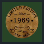 Born in 1969 vintage birthday party poster<br><div class="desc">You can add some originality with this limited edition, premium quality, and original, classy, retro, and vintage-looking birthday graphic design with a cool typography font. This is a great gift idea for men, women, husbands, wives, girlfriends, and boyfriends who will love this one-of-a-kind piece of art. The best unique and...</div>