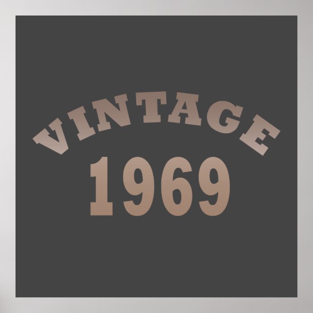 Born in 1969 vintage birthday poster (Front)