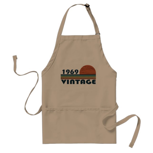 Born in 1969 vintage birthday standard apron (Front)