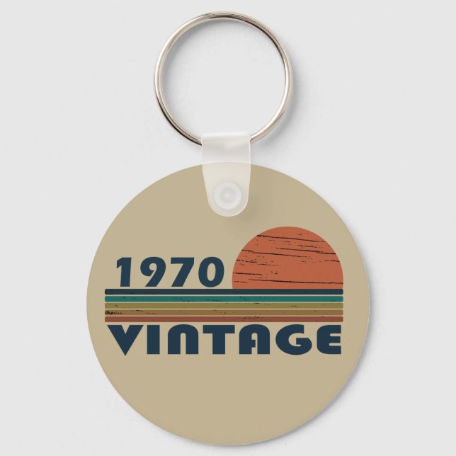 Born in 1970 classic sunset key ring (Front)