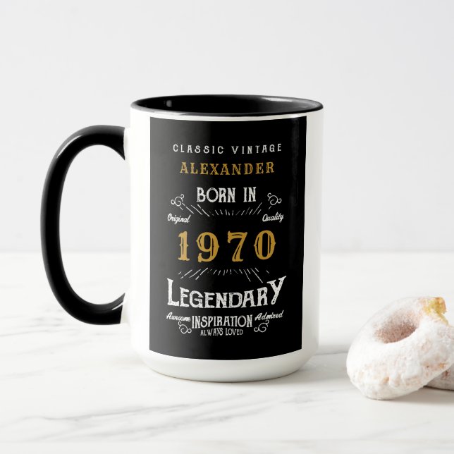 Born in 1970 Legend Mug (With Donut)
