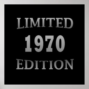 Born in 1970 limited edition birthday poster
