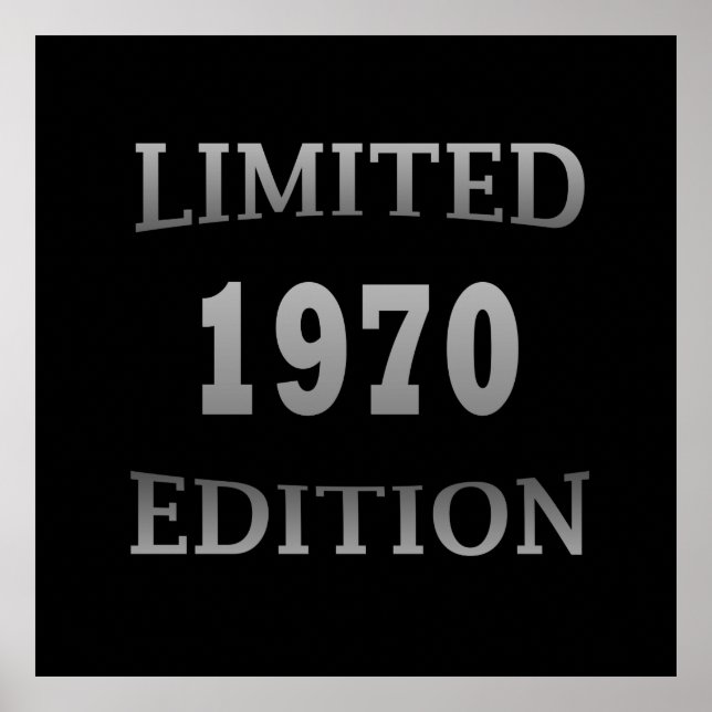 Born in 1970 limited edition birthday poster (Front)