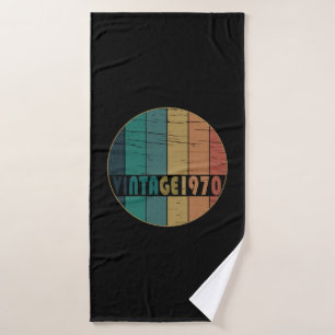 Born in 1970 vintage birthday gift bath towel