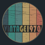 Born in 1970 vintage birthday gift classic round sticker<br><div class="desc">You can add some originality to your wardrobe collection with this vintage retro sunset graphic design with awesome typography font lettering, a great gift for men, women, husbands, wives, girlfriend, and a boyfriend who will love this one-of-a-kind artwork. The best and most fun holiday present for your happy birthday party....</div>