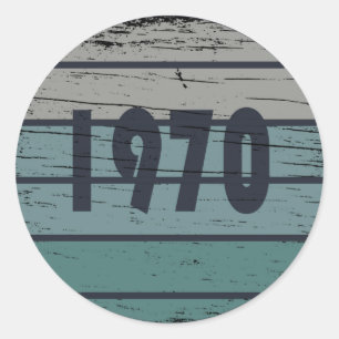 Born in 1970 vintage birthday gift classic round sticker