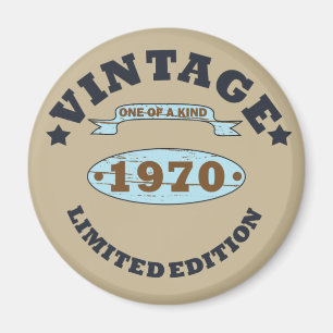 Born in 1970 vintage birthday gift magnet