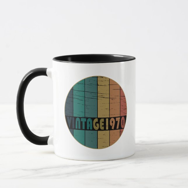 Born in 1970 vintage birthday gift mug (Left)