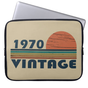 Born in 1970 vintage birthday laptop sleeve