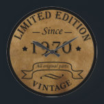 Born in 1970 vintage birthday large clock<br><div class="desc">You can add some originality with this limited edition, premium quality, and original, classy, retro, and vintage-looking birthday graphic design with a cool typography font. This is a great gift idea for men, women, husbands, wives, girlfriends, and boyfriends who will love this one-of-a-kind piece of art. Unique and funny holiday...</div>