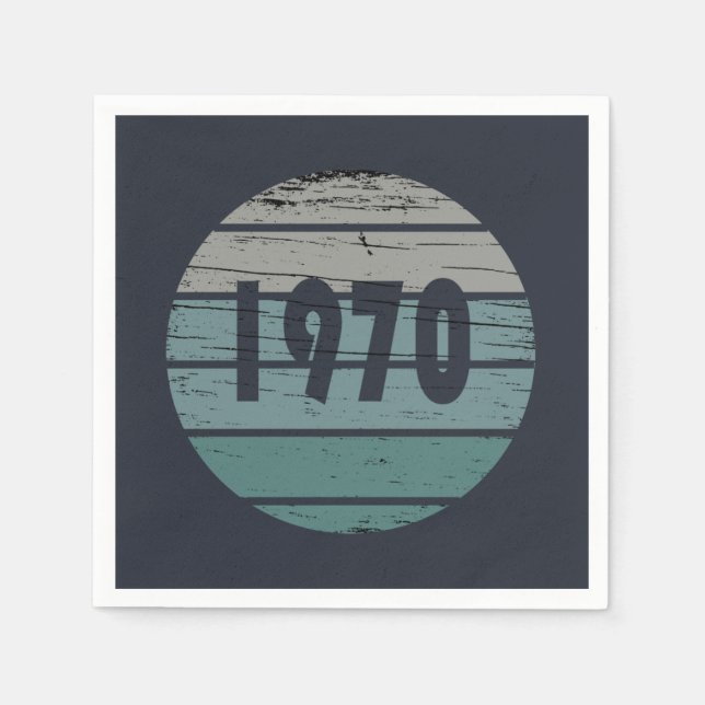 Born in 1970 vintage birthday  napkin (Front)